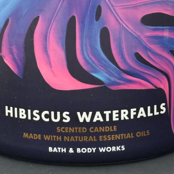 BBW Hibiscus Waterfalls Bath & Body Works 3 Wick Candle - Picture 3 of 10
